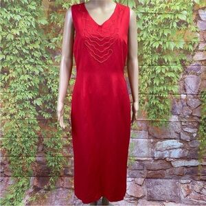 Donna‎ Morgan Vintage Linen Blend Midi Sheath Dress